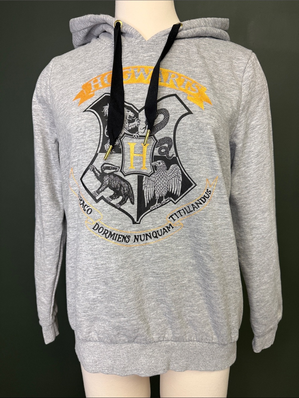 Warner Bros. Hogwarts Crest Gray Hoodie Sweatshirt